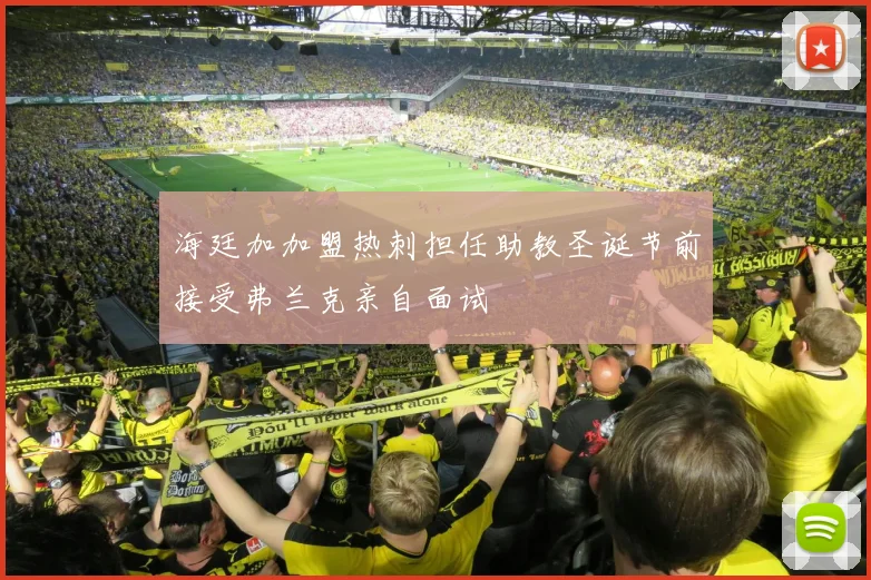 海廷加加盟热刺担任助教圣诞节前接受弗兰克亲自面试